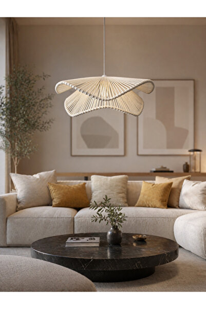 luminart Handmade İskandinav Rustik Tekli Sarkıt Avize DUY DAHİL