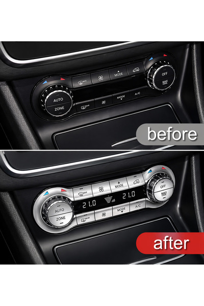 YıldızTuning أغطية مفاتيح تكييف الهواء من الكروم لسيارات مرسيدس بنز CLA W117 ...