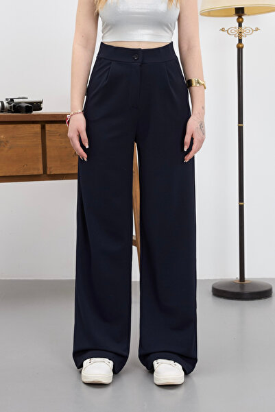 alanora Women's Stretchy/Lycra Loose Wide Leg Palazzo Loose Fit Trousers