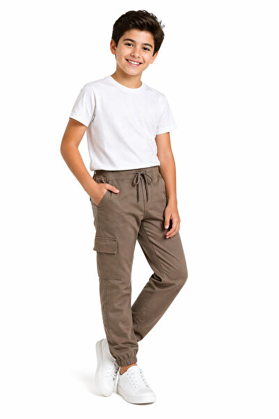 GİYİCEM TEKSTİL Παντελόνι για αγόρια Comfort Jogger με τσέπες Cargo για το σχ...