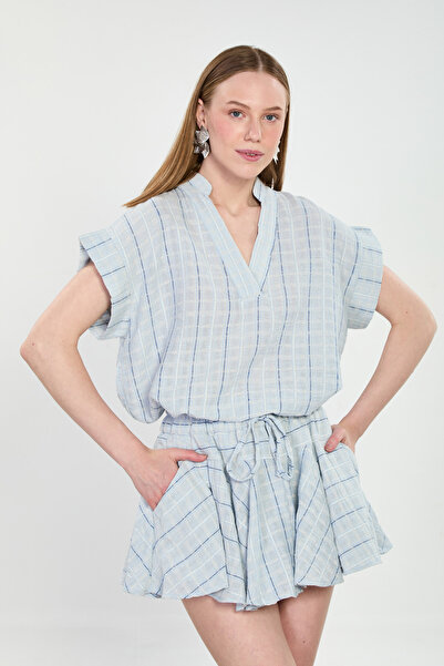 BARRELS AND OIL Γυναικεία Ριγέ Σορτσόφούστα - Μπλε