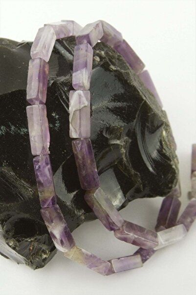 TakÇalıştır 1.4 cm Rectangular Tube Amethyst Stone