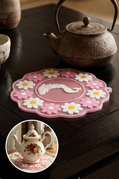 Vienev Papatya Βάση Τσαγιέρας Σιλικόνης Ροζ 15,5 εκ. |   Ανθεκτικό στη θερμότ...