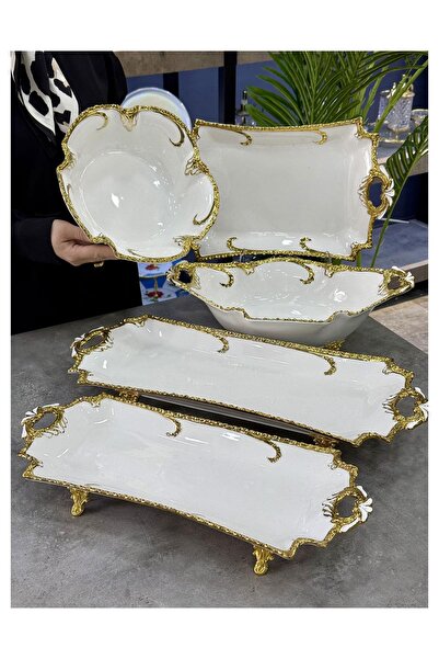 Doğudeko Luxury Porcelain Enwina 5 Piece Presentation Set