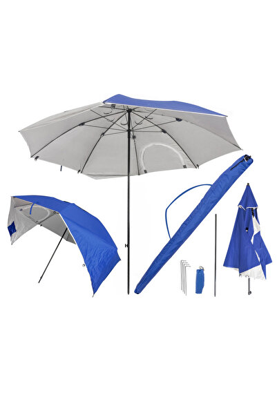 SERSIMO Ομπρέλα παραλίας 2 σε 1 με πλαϊνό παραθυράκι, αερισμό και προστασία U...