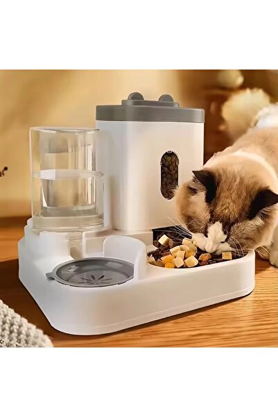 YENİTECH Kedi & Köpek Mama ve Su Kabı 2.2L Mama + 800 ml Su Hazneli Standlı Pratik ve Hijyenik Besleme Seti