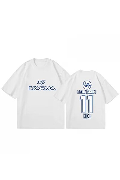 Le Savu Μπλουζάκι SKZ με συνδυασμό σχεδίων, unisex, oversized