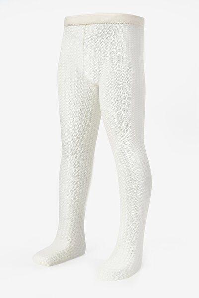 Le Mabelle Κοριτσίστικο καλσόν από δαντέλα εκρού