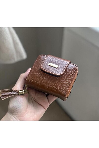 SÜNELA First Quality Leather Small Tassel Wallet