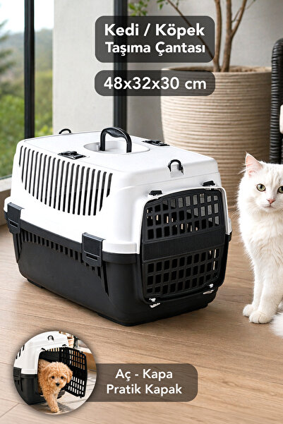 Meleni Home Kedi Köpek Evcil Hayvan Taşıma Çantası 48x32x10 cm - Beyaz