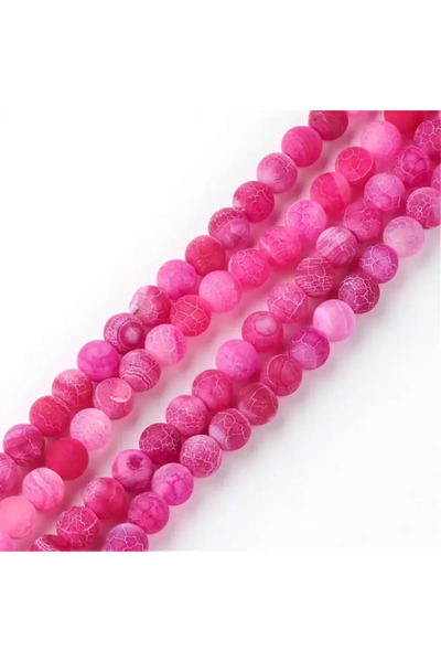 GemSale Mărgele agat înghețat 5,2mm 33cm~62buc-roz