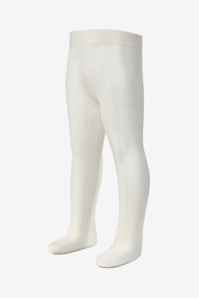 Le Mabelle Κοριτσίστικο καλσόν με σχέδιο εκρού γκοφρέ