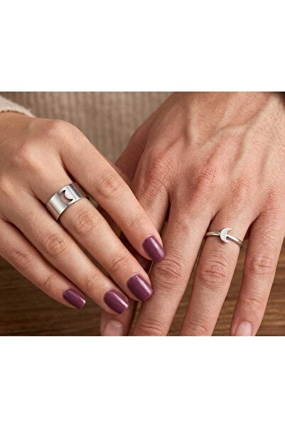 Corvus kolye&bileklik Adjustable Moon Couple Ring Lover Friend Mother's Day G...