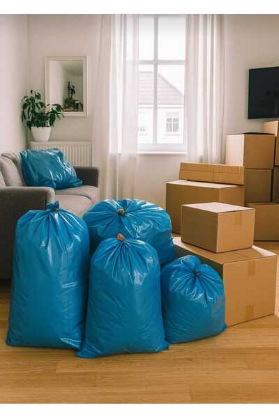 MR.NEJAT 10 Pcs 70X90 King Size Blue Garbage Bags