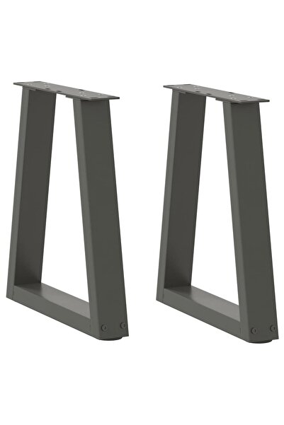 vidaxl Πόδια τραπεζαρίας σχήματος V 2 τεμάχια Ανθρακί 28x(42-43,3) cm