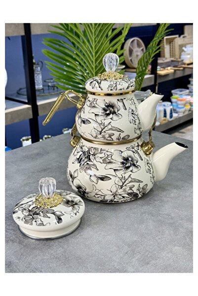 Doğudeko Luxury Enamel Sctis Garden Teapot & Tea Pot