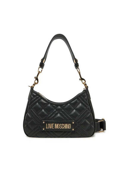 Moschino LM BORSA Καπιτονέ Τσάντα από PU Μαύρο με Χρυσές Λεπτομέρειες (JC4152...