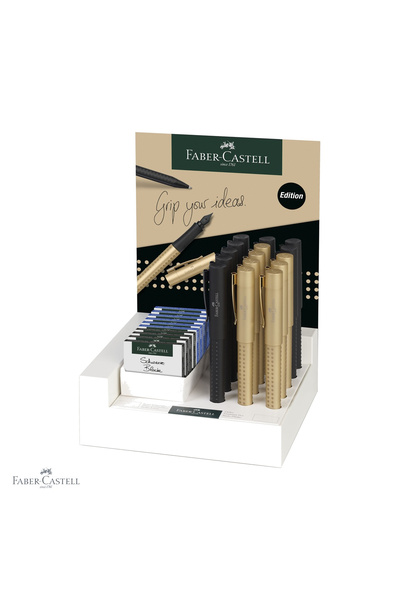Faber Castell Set de 15 pixuri Faber-Castell Grip 2011 Negru & Auriu, ediție ...