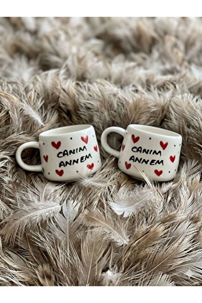 Fincan Anneler Gününe Özel Seramik Kahve & Çay takımı ( 2 kişilik)