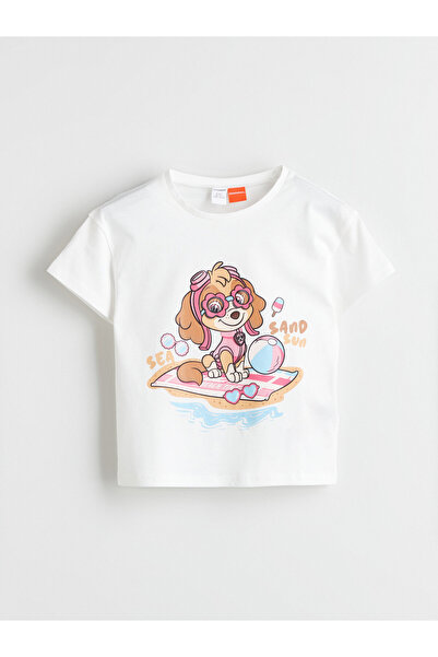 LC Waikiki Tricou de fete cu guler rotund și imprimeu Paw Patrol