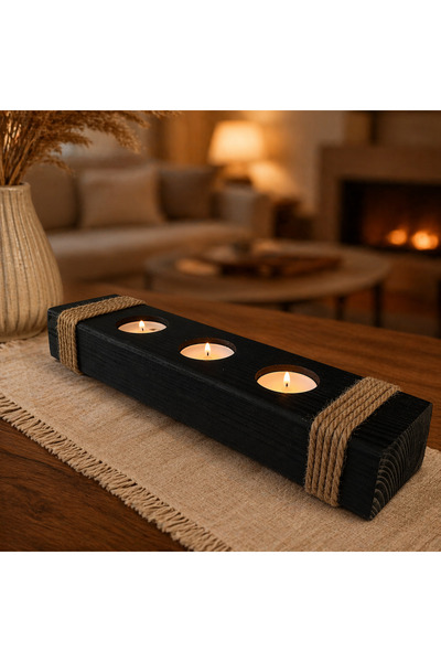HOMEMADES Solid wood candle holder