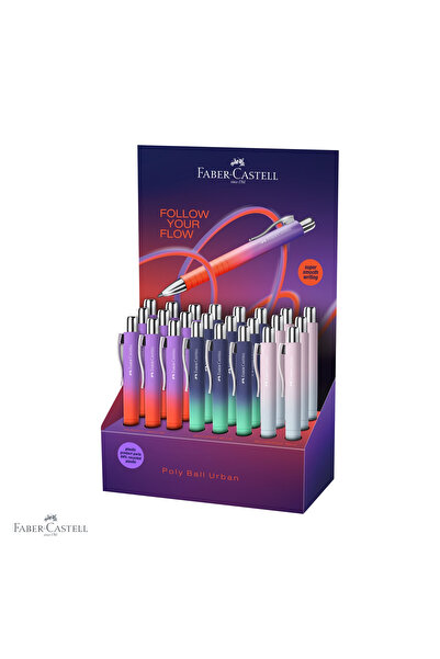 Faber Castell Set de 24 de pixuri Faber-Castell Poly Ball XB Flow, cu prinder...