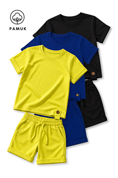 difa kids Σετ για αγόρια με 3 σορτς και μπλουζάκια από ύφασμα σούπερ ζέρμεϊ, ...