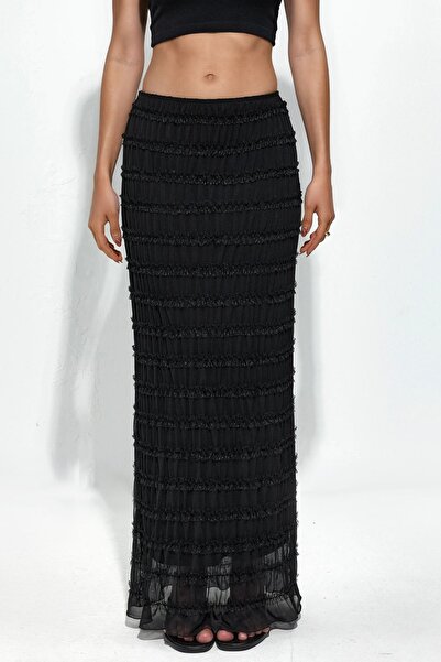 Hiccup Low Waist Tulle Maxi Skirt