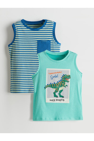 LC Waikiki Dinosaur Printed Boys' Tank Top 2-Pack