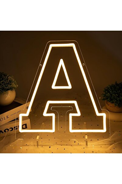 Slasa Letter A LED Neon Sign 30x22 cm 6mm Acrylic Base Alphabet Light Party W...