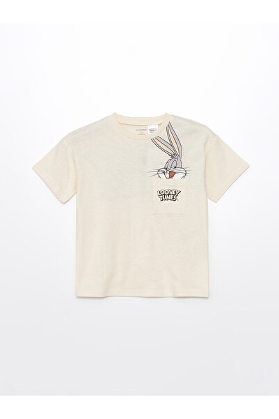 LC Waikiki Tricou pentru bebeluși băieți, cu guler rotund și imprimeu Bugs Bunny