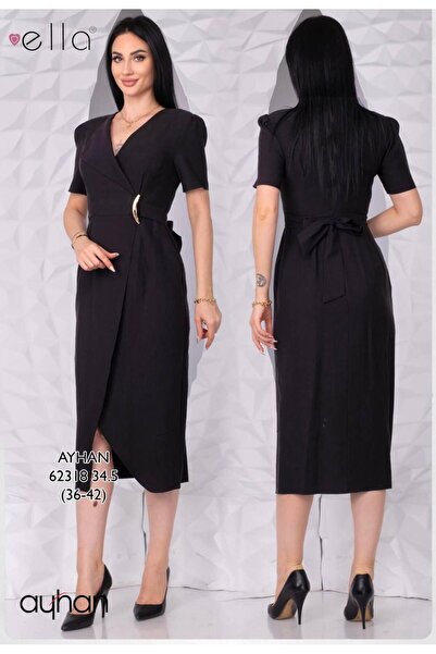 AYHAN Φόρεμα από ύφασμα Lyocell με λεπτομέρεια αγκράφα στο πλάι