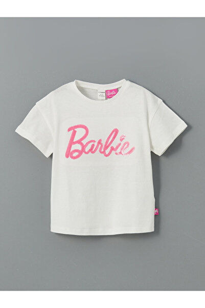 LC Waikiki Tricou de fete cu guler rotund și imprimeu Barbie