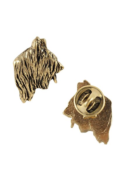 Art - Dog Briard, Berger de Brie - Broșă câine în cutie decorativă, ac elegan...