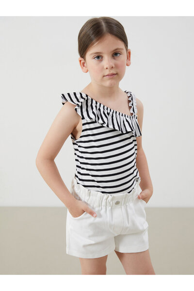 LC Waikiki U-Neck Striped Girls' Tank Top