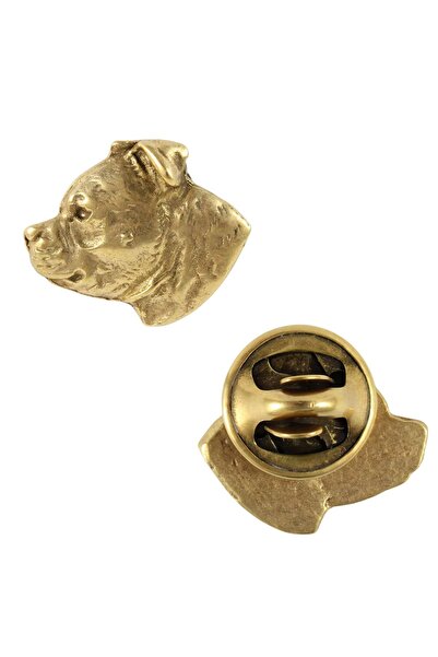 Art - Dog Staffordshire Bull Terrier - Broșă câine în cutie decorativă, ac el...