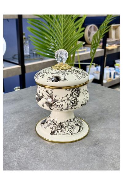 Doğudeko Luxury Enamel Sctis Garden Sugar Bowl