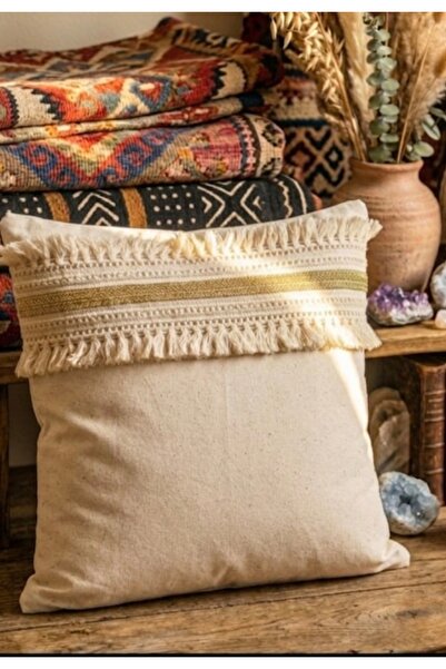 oiphome Μποέμικο κάλυμμα μαξιλαριού από φυσικό λινό 💯   φυσικό νήμα 43 x43 υ...