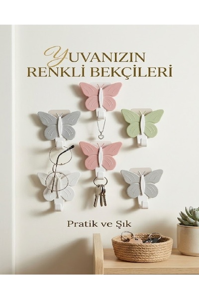 BGA 6'lı çocuk duvar askı mutfak banyo askılık seti