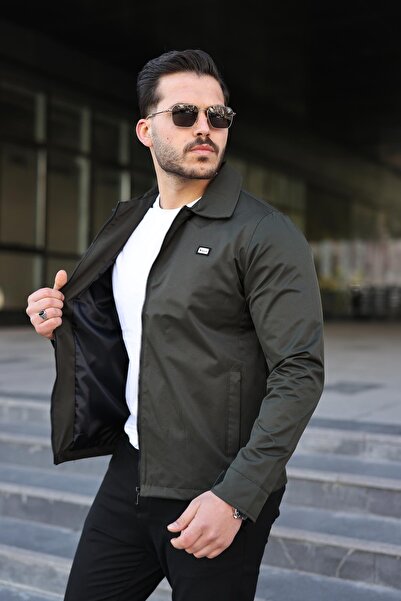 ByTrend Εποχιακό παλτό με διαγώνιο υφασμάτινο γιακά και φερμουάρ PLDP 3031_60...