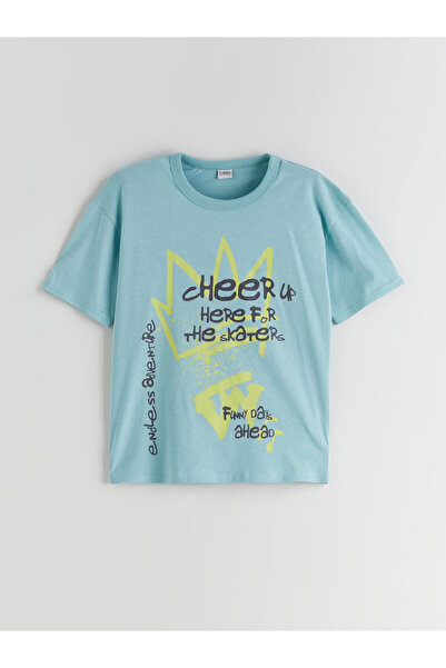LC Waikiki Tricou de băieți cu croială lejeră, guler rotund și mânecă scurtă