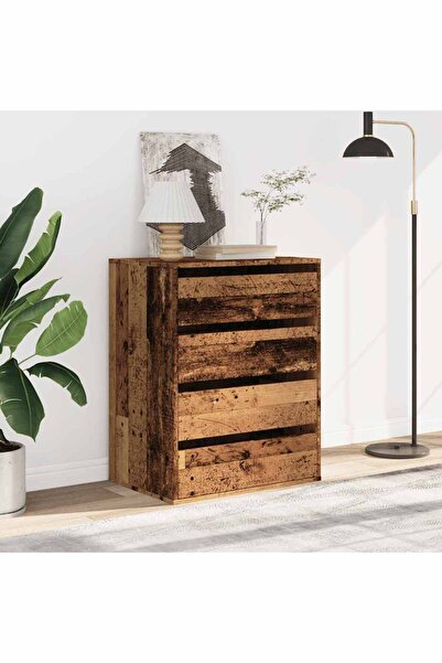 vidaxl Συρταριέρα Γωνιακή Όψη Παλαιού Ξύλου 60x41x76 εκ.