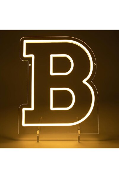 Slasa Letter B LED Neon Sign 30x22 cm 6mm Acrylic Base Alphabet Light Party W...
