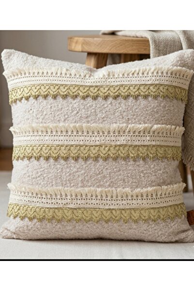 oiphome Κάλυμμα μαξιλαριού Bohemian, ύφασμα teddy, χρυσή κολόνα 43, υπέροχο σ...