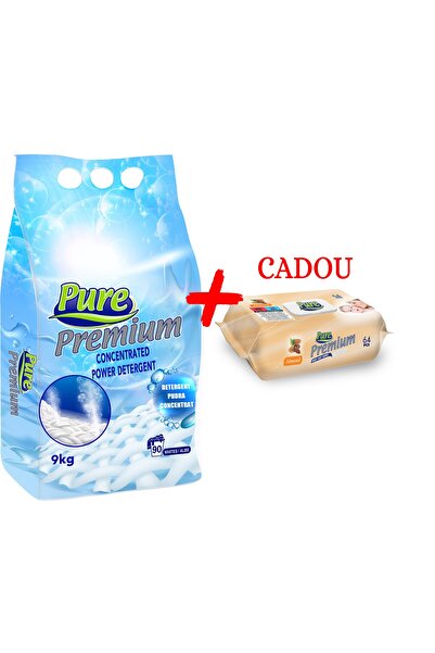 Pure Απορρυπαντικό σε σκόνη 9 κιλά Λευκό + Χαρτοπετσέτες 64 τεμάχια Δώρο Α