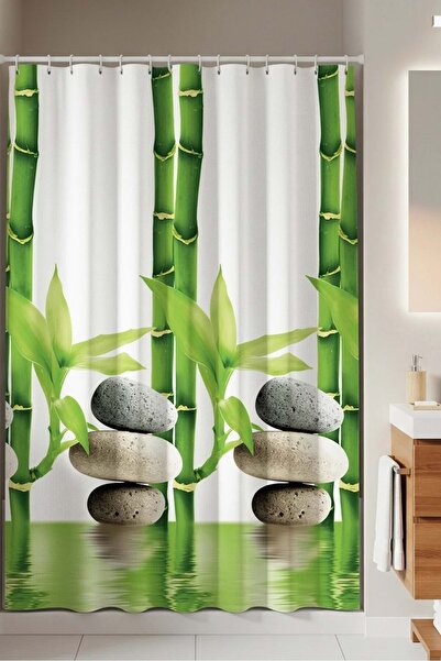 Tropikhome Tropik Home -Bamboo- Çift Kanatlı Banyo Duş Perdesi (2x110x200)