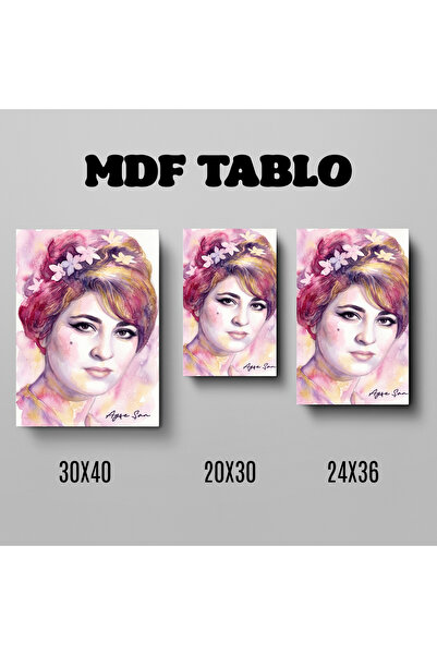 ZERYA Slika Ayşe Şan Dizajnirana Zidna Dekorativna MDF Drvena Retro Poster Slika