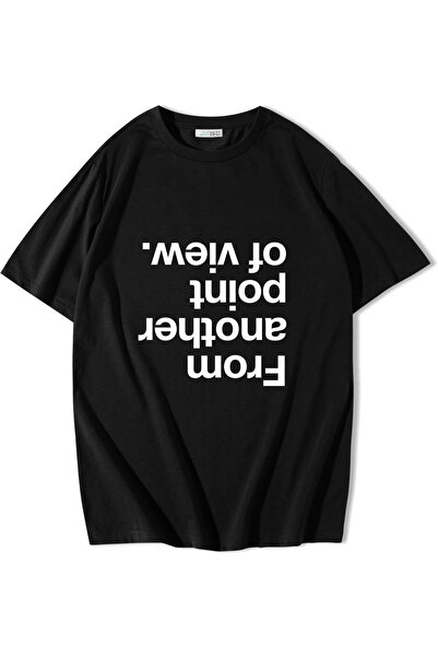 BRZ COLLECTION Ουνισέξ Όβερσάιζ Μπλουζάκι  "Από Έναν Άλλο Σημείο Θέασης " Μαύρο