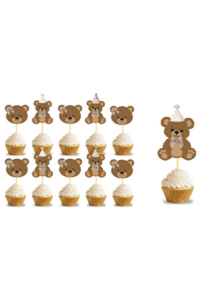kidspartim أعواد أسنان بتصميم دب لطيف 10 قطع