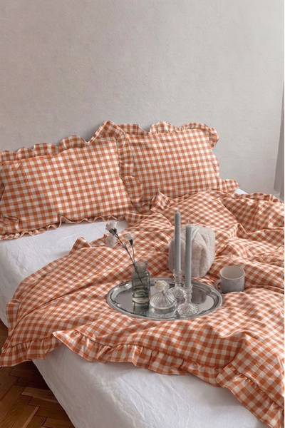 EVA Σετ Παπλωματοθήκη με Σχέδια και Βολάν Διπλό / Χωρίς Σεντόνια